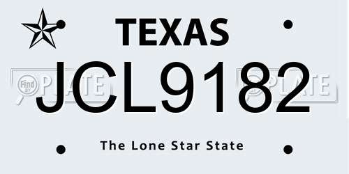 JCL9182 Texas License Plate