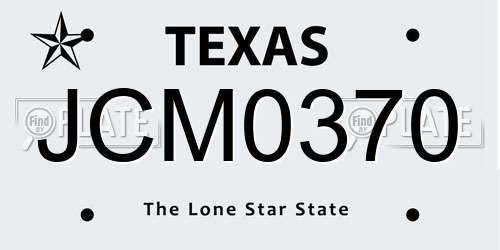 JCM0370 Texas License Plate