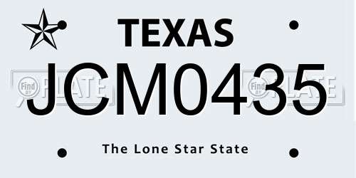 JCM0435 Texas License Plate