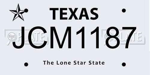 JCM1187 Texas License Plate