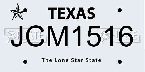 JCM1516 Texas License Plate