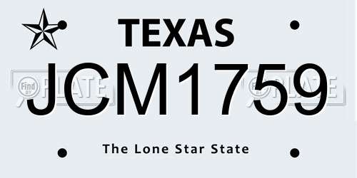 JCM1759 Texas License Plate