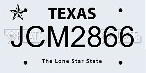 JCM2866 Texas License Plate