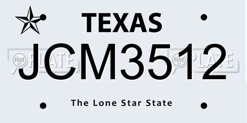 JCM3512 Texas License Plate