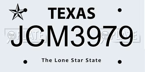 JCM3979 Texas License Plate