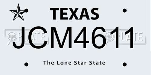 JCM4611 Texas License Plate