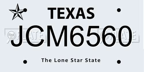JCM6560 Texas License Plate