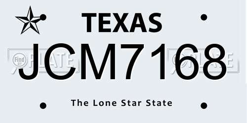 JCM7168 Texas License Plate