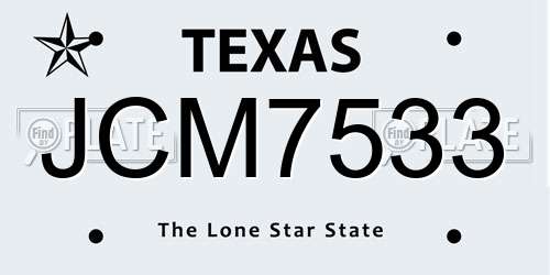 JCM7533 Texas License Plate