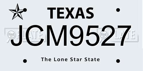 JCM9527 Texas License Plate