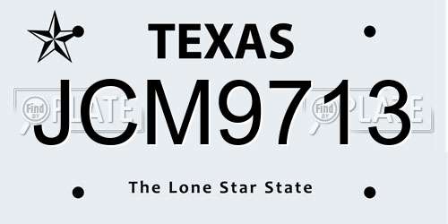 JCM9713 Texas License Plate