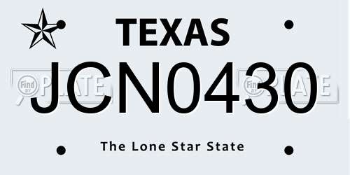 JCN0430 Texas License Plate