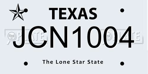 JCN1004 Texas License Plate