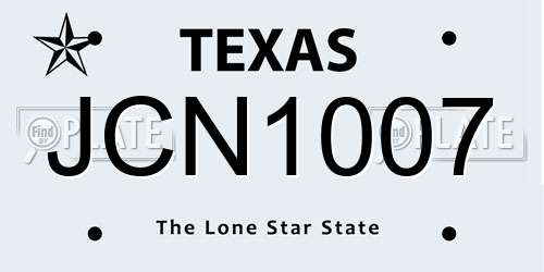 JCN1007 Texas License Plate