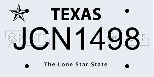 JCN1498 Texas License Plate