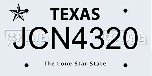 JCN4320 Texas License Plate