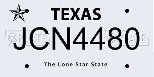 JCN4480 Texas License Plate