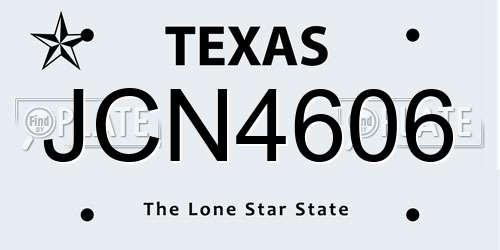 JCN4606 Texas License Plate