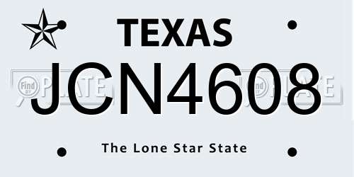 JCN4608 Texas License Plate