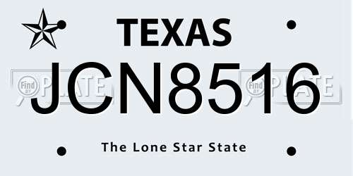 JCN8516 Texas License Plate