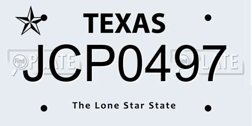 JCP0497 Texas License Plate