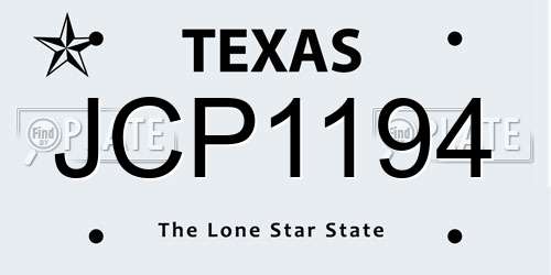 JCP1194 Texas License Plate