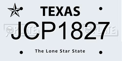 JCP1827 Texas License Plate