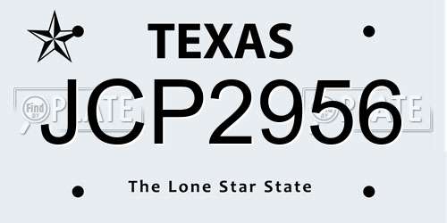 JCP2956 Texas License Plate