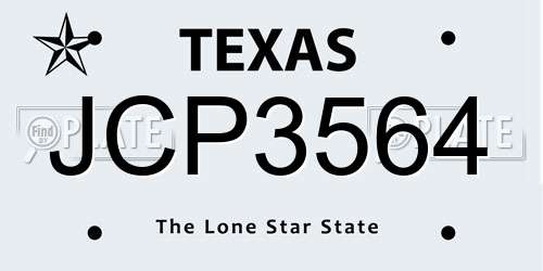 JCP3564 Texas License Plate