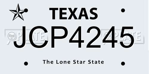 JCP4245 Texas License Plate