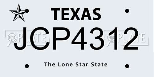 JCP4312 Texas License Plate