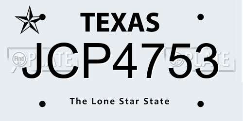 JCP4753 Texas License Plate