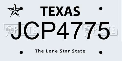 JCP4775 Texas License Plate
