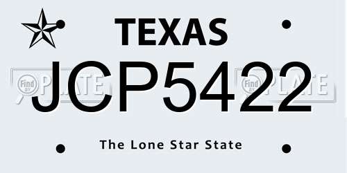 JCP5422 Texas License Plate