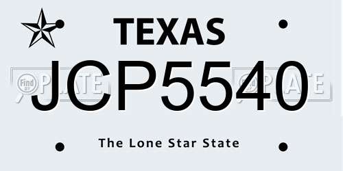 JCP5540 Texas License Plate