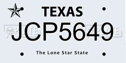 JCP5649 Texas License Plate