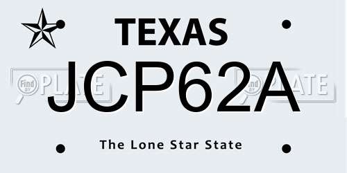 JCP62A Texas License Plate