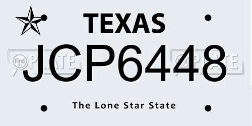 JCP6448 Texas License Plate