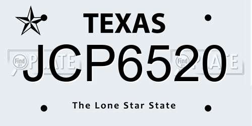 JCP6520 Texas License Plate