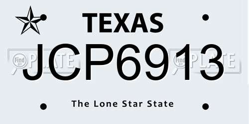 JCP6913 Texas License Plate