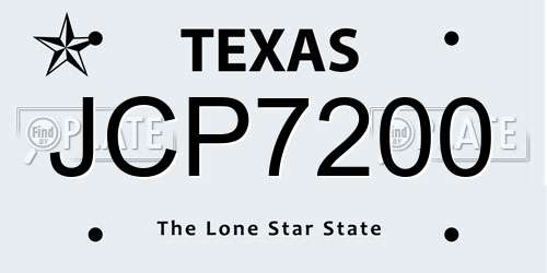 JCP7200 Texas License Plate