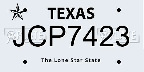 JCP7423 Texas License Plate