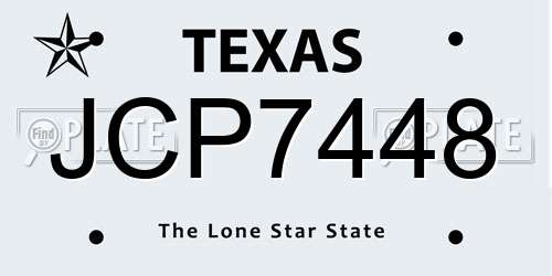 JCP7448 Texas License Plate