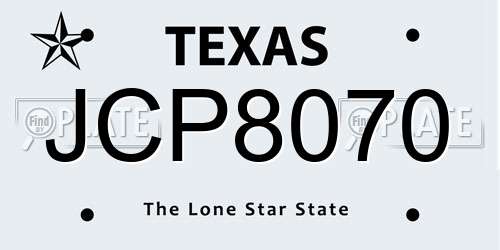 JCP8070 Texas License Plate