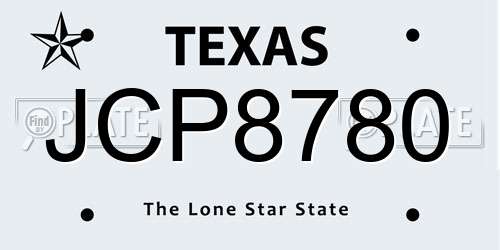 JCP8780 Texas License Plate