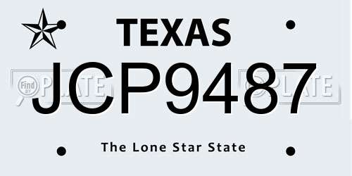 JCP9487 Texas License Plate