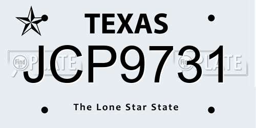 JCP9731 Texas License Plate