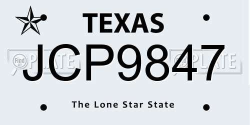 JCP9847 Texas License Plate