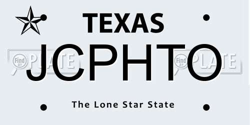 JCPHTO Texas License Plate
