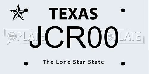 JCR00 Texas License Plate